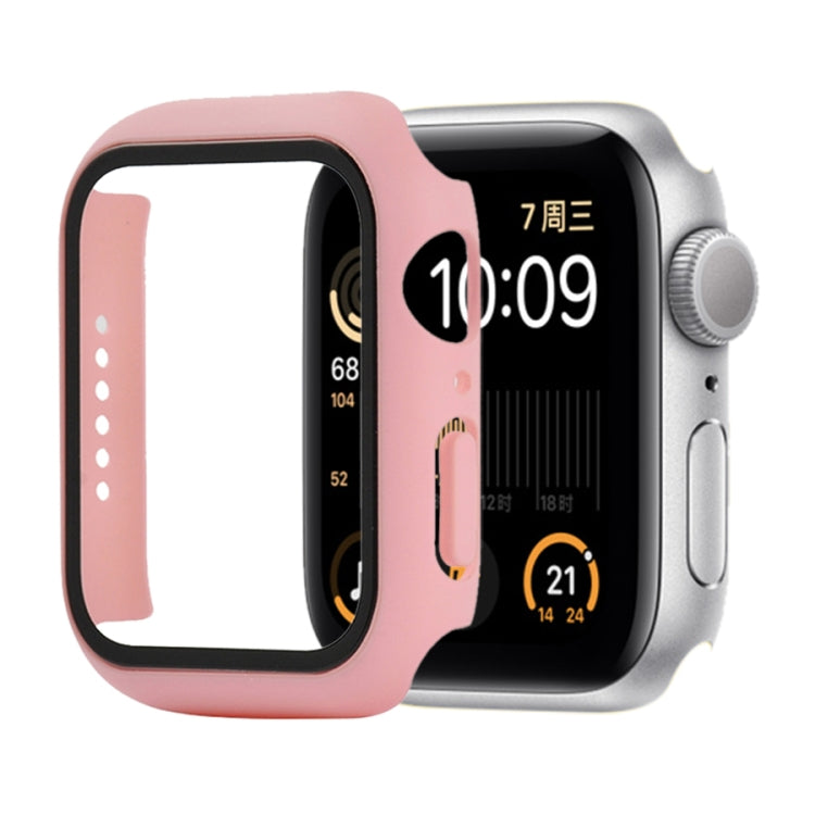 Shockproof PC+Tempered Glass Protective Case with Packed Carton For Apple Watch 44mm(Orange), For Apple Watch Series 6 / 5 / 4 / Watch SE 40mm, For Apple Watch Series 3 & 2 & 1 38mm