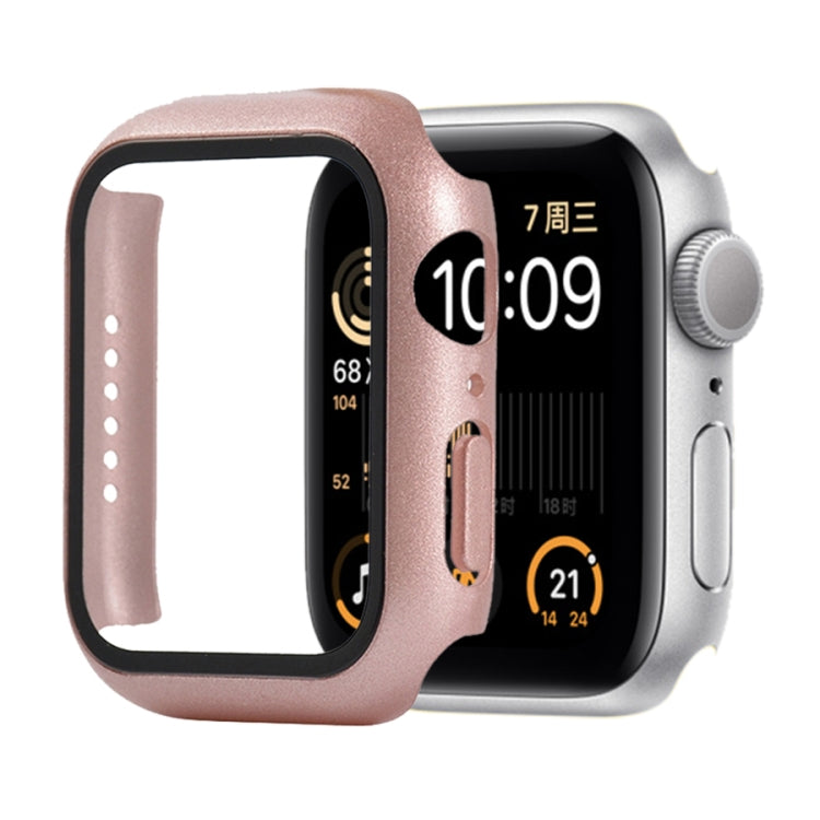 Shockproof PC+Tempered Glass Protective Case with Packed Carton For Apple Watch 44mm(Orange), For Apple Watch Series 6 / 5 / 4 / Watch SE 40mm, For Apple Watch Series 3 & 2 & 1 38mm