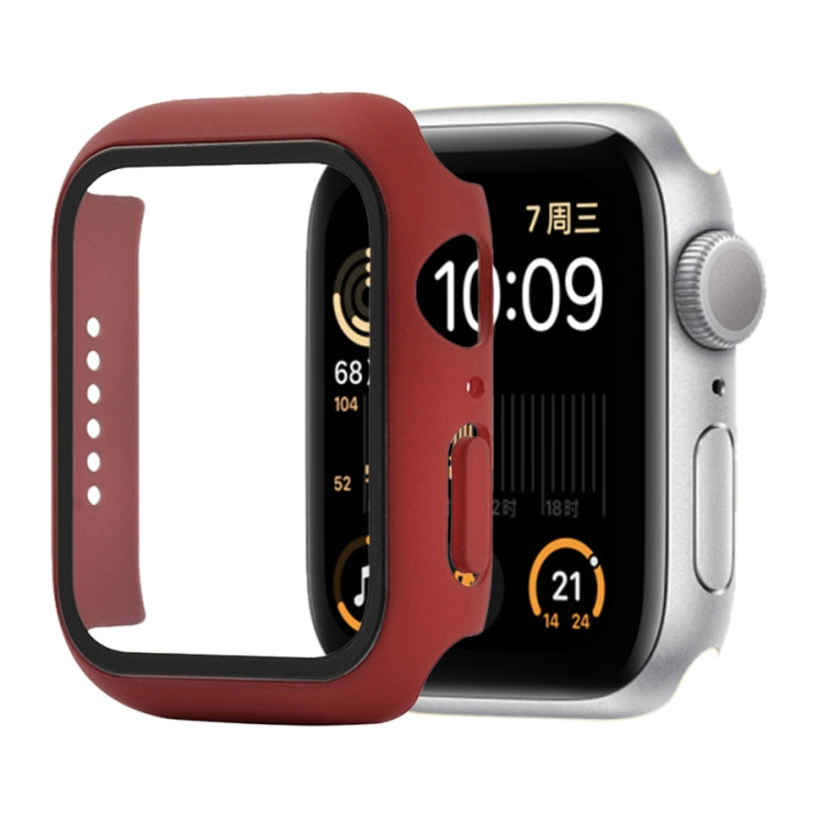 Shockproof PC+Tempered Glass Protective Case with Packed Carton For Apple Watch 44mm(Orange), For Apple Watch Series 6 / 5 / 4 / Watch SE 40mm, For Apple Watch Series 3 & 2 & 1 38mm
