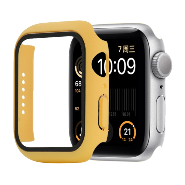 Shockproof PC+Tempered Glass Protective Case with Packed Carton For Apple Watch 44mm(Orange), For Apple Watch Series 6 / 5 / 4 / Watch SE 40mm, For Apple Watch Series 3 & 2 & 1 38mm