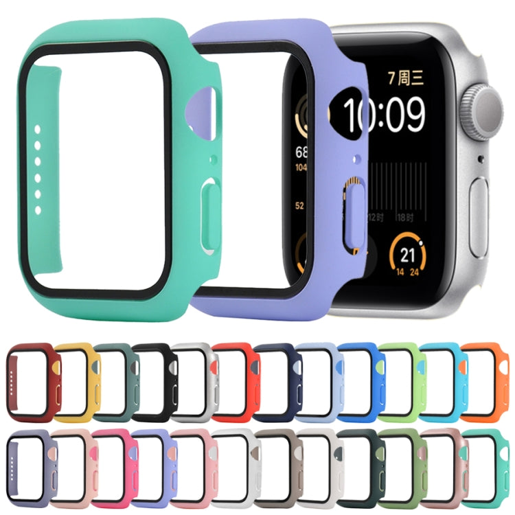 Shockproof PC+Tempered Glass Protective Case with Packed Carton For Apple Watch 44mm(Orange), For Apple Watch Series 6 / 5 / 4 / Watch SE 40mm, For Apple Watch Series 3 & 2 & 1 38mm