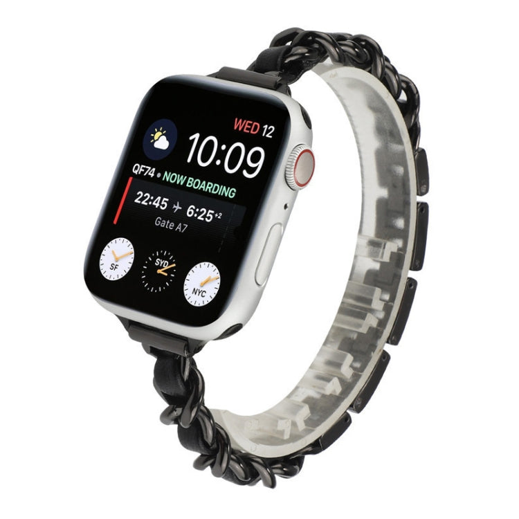 Single Row Metal Replacement Strap Watchband For Apple Watch Series, 7 41mm / 6 & SE & 5 & 4 40mm / 3 & 2 & 1 38mm, 7 45mm / 6 & SE & 5 & 4 44mm / 3 & 2 & 1 42mm