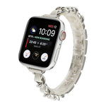 Single Row Metal Replacement Strap Watchband For Apple Watch Series, 7 41mm / 6 & SE & 5 & 4 40mm / 3 & 2 & 1 38mm, 7 45mm / 6 & SE & 5 & 4 44mm / 3 & 2 & 1 42mm