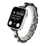 Single Row Metal Replacement Strap Watchband For Apple Watch Series, 7 41mm / 6 & SE & 5 & 4 40mm / 3 & 2 & 1 38mm, 7 45mm / 6 & SE & 5 & 4 44mm / 3 & 2 & 1 42mm