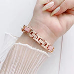 Single Row Metal Replacement Strap Watchband For Apple Watch Series, 7 41mm / 6 & SE & 5 & 4 40mm / 3 & 2 & 1 38mm, 7 45mm / 6 & SE & 5 & 4 44mm / 3 & 2 & 1 42mm