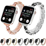 Single Row Metal Replacement Strap Watchband For Apple Watch Series, 7 41mm / 6 & SE & 5 & 4 40mm / 3 & 2 & 1 38mm, 7 45mm / 6 & SE & 5 & 4 44mm / 3 & 2 & 1 42mm