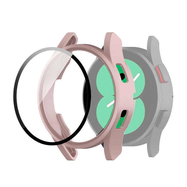 PC Protective Case with Tempered Glass Film, For Samsung Galaxy Watch4 40mm, For Samsung Galaxy Watch4 44mm