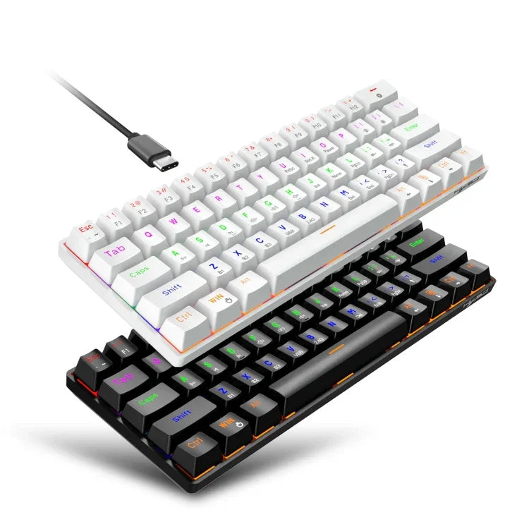 HXSJ L800 61 Keys Bluetooth 5.0 / 2.4G Wireless / Type-C Wired Three Modes Blue Shaft Mechanical Keyboard