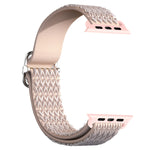 Adjustable Rhombic Texture Elastic Replacement Strap Watchband For Apple Watch Series, 7 41mm / 6 & SE & 5 & 4 40mm / 3 & 2 & 1 38mm, 7 45mm / 6 & SE & 5 & 4 44mm / 3 & 2 & 1 42mm