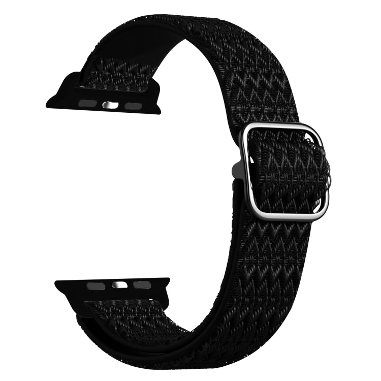 Adjustable Rhombic Texture Elastic Replacement Strap Watchband For Apple Watch Series, 7 41mm / 6 & SE & 5 & 4 40mm / 3 & 2 & 1 38mm, 7 45mm / 6 & SE & 5 & 4 44mm / 3 & 2 & 1 42mm