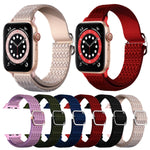 Adjustable Rhombic Texture Elastic Replacement Strap Watchband For Apple Watch Series, 7 41mm / 6 & SE & 5 & 4 40mm / 3 & 2 & 1 38mm, 7 45mm / 6 & SE & 5 & 4 44mm / 3 & 2 & 1 42mm