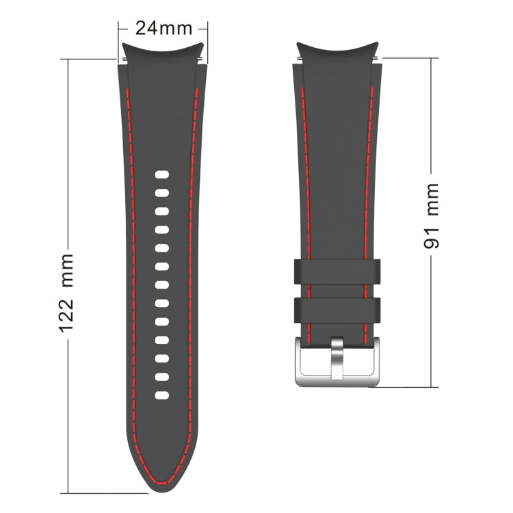 Silicone Stitching Replacement Strap Watchband, For Samsung Galaxy Watch4 / Watch4 Classic