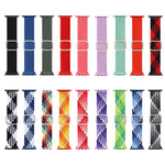Adjustable Nylon Braided Elasticity Diamond Buckle Replacement Strap Watchband For Apple Watch Series, 7 & 6 & SE & 5 & 4 40mm/3 & 2 & 1 38mm, 7 & 6 & SE & 5 & 4 44mm/3 & 2 & 1 42mm