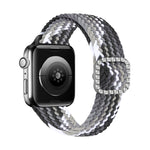 Adjustable Nylon Braided Elasticity Diamond Buckle Replacement Strap Watchband For Apple Watch Series, 7 & 6 & SE & 5 & 4 40mm/3 & 2 & 1 38mm, 7 & 6 & SE & 5 & 4 44mm/3 & 2 & 1 42mm