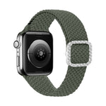 Adjustable Nylon Braided Elasticity Diamond Buckle Replacement Strap Watchband For Apple Watch Series, 7 & 6 & SE & 5 & 4 40mm/3 & 2 & 1 38mm, 7 & 6 & SE & 5 & 4 44mm/3 & 2 & 1 42mm