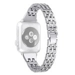 Doppelreihiges Diamant-Armband aus Legierung, für Apple Watch Series 7 41 mm / 6 &amp; SE &amp; 5 &amp; 4 40 mm / 3 &amp; 2 &amp; 1 38 mm