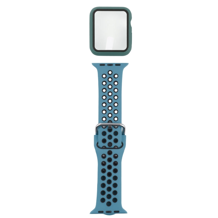 Silicone Replacement Strap Watchband + Protective Case with Screen Protector Set For Apple Watch Series, 3 & 2 & 1 38mm, For Apple Watch Series 6 / 5 / 4 / Watch SE 40mm