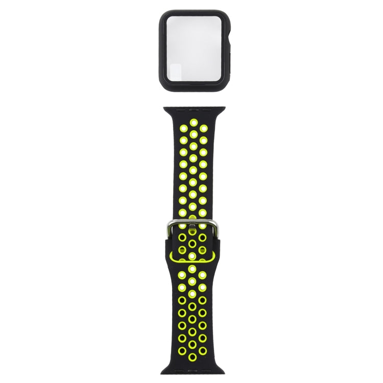 Silicone Replacement Strap Watchband + Protective Case with Screen Protector Set For Apple Watch Series, 3 & 2 & 1 38mm, For Apple Watch Series 6 / 5 / 4 / Watch SE 40mm