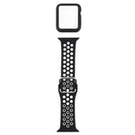 Silicone Replacement Strap Watchband + Protective Case with Screen Protector Set For Apple Watch Series, 3 & 2 & 1 42mm, For Apple Watch Series 6 / 5 / 4 / Watch SE 44mm