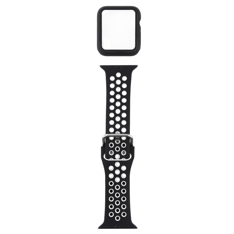 Silicone Replacement Strap Watchband + Protective Case with Screen Protector Set For Apple Watch Series, 3 & 2 & 1 42mm, For Apple Watch Series 6 / 5 / 4 / Watch SE 44mm