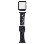 Silicone Replacement Strap Watchband + Protective Case with Screen Protector Set For Apple Watch Series, 3 & 2 & 1 42mm, For Apple Watch Series 6 / 5 / 4 / Watch SE 44mm