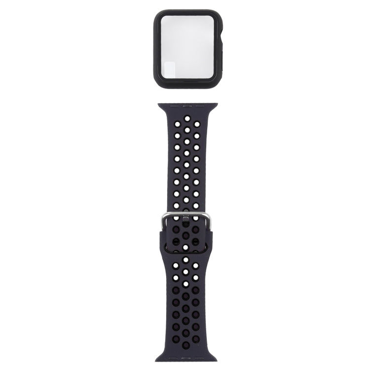 Silicone Replacement Strap Watchband + Protective Case with Screen Protector Set For Apple Watch Series, 3 & 2 & 1 42mm, For Apple Watch Series 6 / 5 / 4 / Watch SE 44mm