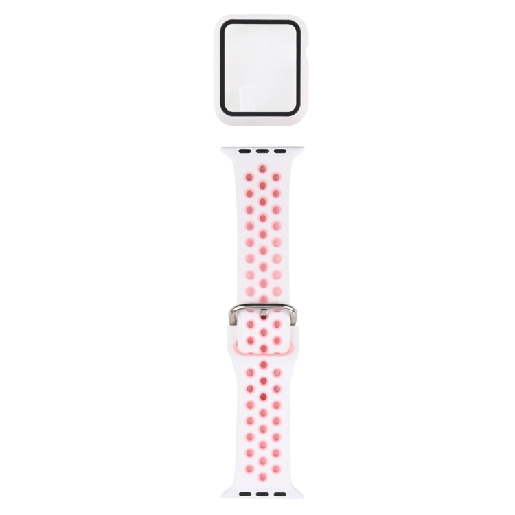 Silicone Replacement Strap Watchband + Protective Case with Screen Protector Set For Apple Watch Series, 3 & 2 & 1 42mm, For Apple Watch Series 6 / 5 / 4 / Watch SE 44mm
