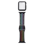 Silicone Replacement Strap Watchband + Protective Case with Screen Protector Set For Apple Watch Series, 3 & 2 & 1 42mm, For Apple Watch Series 6 / 5 / 4 / Watch SE 44mm