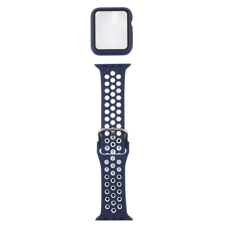 Silicone Replacement Strap Watchband + Protective Case with Screen Protector Set For Apple Watch Series, 3 & 2 & 1 42mm, For Apple Watch Series 6 / 5 / 4 / Watch SE 44mm