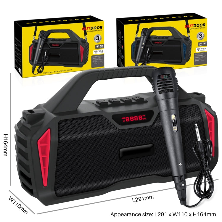 مكبر صوت بلوتوث محمول خارجي جديد Rixing NR-6011M 5.0 مع ميكروفون وحزام كتف، NR-6011M (أسود)، NR-6011M (أحمر)، NR-6011M (أزرق)، NR-6011M (أخضر)
