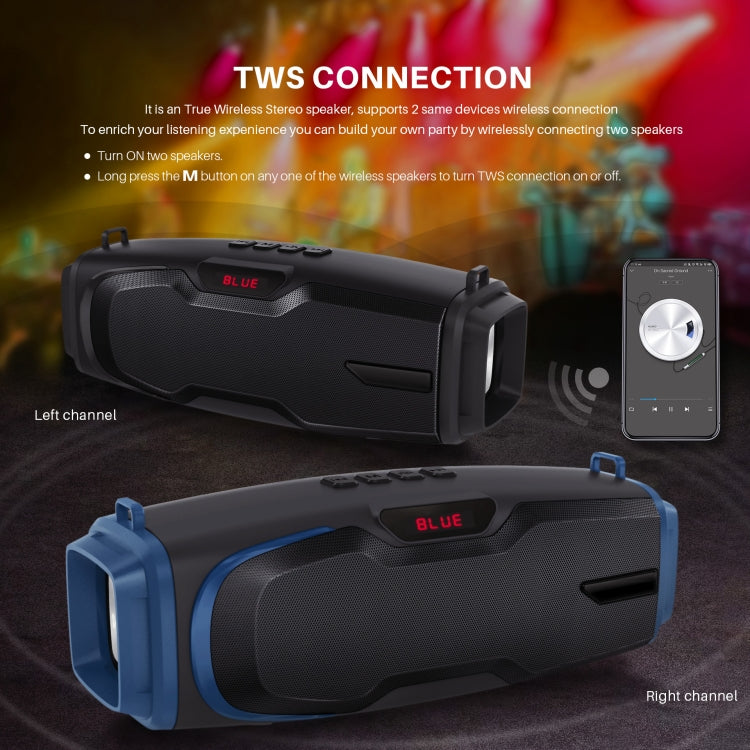 مكبر صوت بلوتوث محمول خارجي جديد Rixing NR-6012M 5.0 مع ميكروفون وحزام كتف، NR-6012M (أزرق)، NR-6012M (أخضر)، NR-6012M (أسود)، NR-6012M (أحمر)
