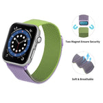 سوار ساعة بديل ميلان متدرج اللون لسلسلة Apple Watch، 7 مقاس 41مم / 6 و SE و 5 و 4 مقاس 40مم / 3 و 2 و 1 مقاس 38مم، 7 مقاس 45مم / 6 و SE و 5 و 4 مقاس 44مم / 3 و 2 و 1 مقاس 42مم