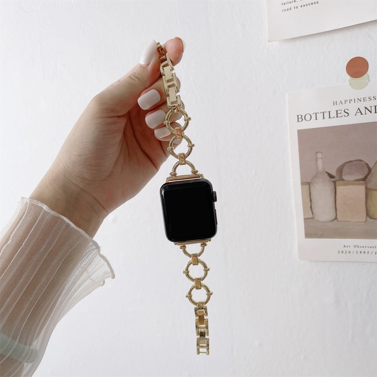 O-shaped Chain Metal Replacement Strap Watchband For Apple Watch Series, 7 41mm/6&SE&5&4 40mm/3&2&1 38mm, 7 45mm/6&SE&5&4 44mm/3&2&1 42mm