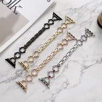 O-shaped Chain Metal Replacement Strap Watchband For Apple Watch Series, 7 41mm/6&SE&5&4 40mm/3&2&1 38mm, 7 45mm/6&SE&5&4 44mm/3&2&1 42mm