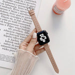 Checkered Leather Replacement Strap Watchband For Apple Watch Series, 7 41mm/6&SE&5&4 40mm/3&2&1 38mm, 7 45mm/6&SE&5&4 44mm/3&2&1 42mm