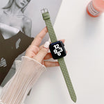 Checkered Leather Replacement Strap Watchband For Apple Watch Series, 7 41mm/6&SE&5&4 40mm/3&2&1 38mm, 7 45mm/6&SE&5&4 44mm/3&2&1 42mm