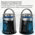SOAIY K8 Wireless Bluetooth Dual Alarm Clock Speaker with Small Fan