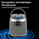 SOAIY K8 Wireless Bluetooth Dual Alarm Clock Speaker with Small Fan