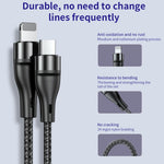 ADC-003 Type-C to 8 Pin PD Fast Charging Weave Data Cable, 1m, 2m