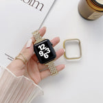 Rhombus Full Diamond Metal Replacement Wrist Strap Watchband + Case For Apple Watch Series, For Apple Watch Series 6 / 5 / 4 / Watch SE 40mm, For Apple Watch Series 6 / 5 / 4 / Watch SE 44mm, 3 & 2 & 1 42mm, 3 & 2 & 1 38mm