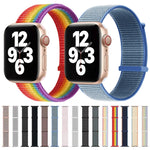 Hook and Loop Fastener Dual Section Replacement Watchband For Apple Watch Series, 7 41mm / 6&SE&5&4 40mm / 3&2&1 38mm, 7 45mm / 6&SE&5&4 44mm / 3&2&1 42mm