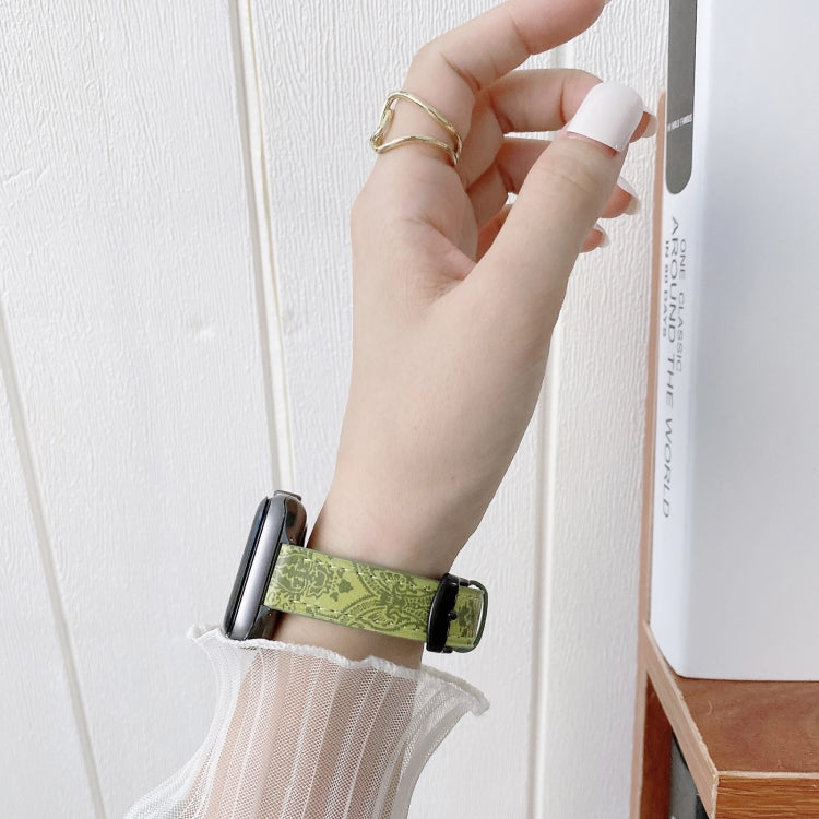 Small Slim Ethnic Leather Replacement Wrist Strap Watchband For Apple Watch Series, 7 41mm / 6&SE&5&4 40mm / 3&2&1 38mm, 7 45mm / 6&SE&5&4 44mm / 3&2&1 42mm