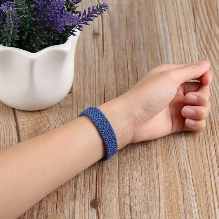 Small Waist Single Loop Nylon Braid Replacement Watchband For Apple Watch Series, XS 130mm, XS 135mm, 7 41mm / 6&SE&5&4 40mm / 3&2&1 38mm