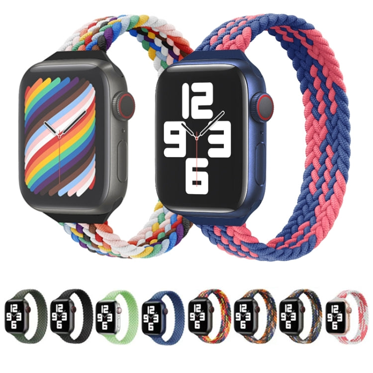 Small Waist Single Loop Nylon Braid Replacement Watchband For Apple Watch Series, XS 135mm, XS 130mm, 7 41mm / 6&SE&5&4 40mm / 3&2&1 38mm