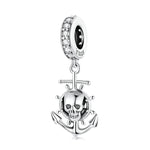 S925 Sterling Silver Pirate Skull Ship Pendant DIY Bracelet Necklace Accessories, Pirate Skull Ship