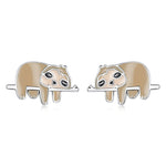 S925 Sterling Silver Cute Sloth Ear Studs Women Earrings, Cute Sloth