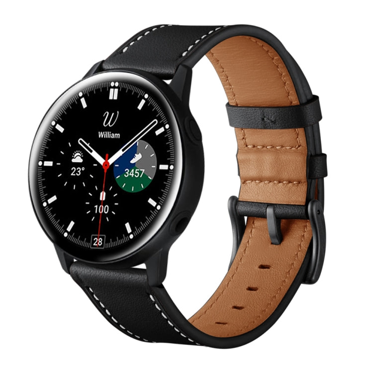 سوار ساعة بديل من الجلد، لساعات Samsung Galaxy Watch4 مقاس 40 مم/44 مم