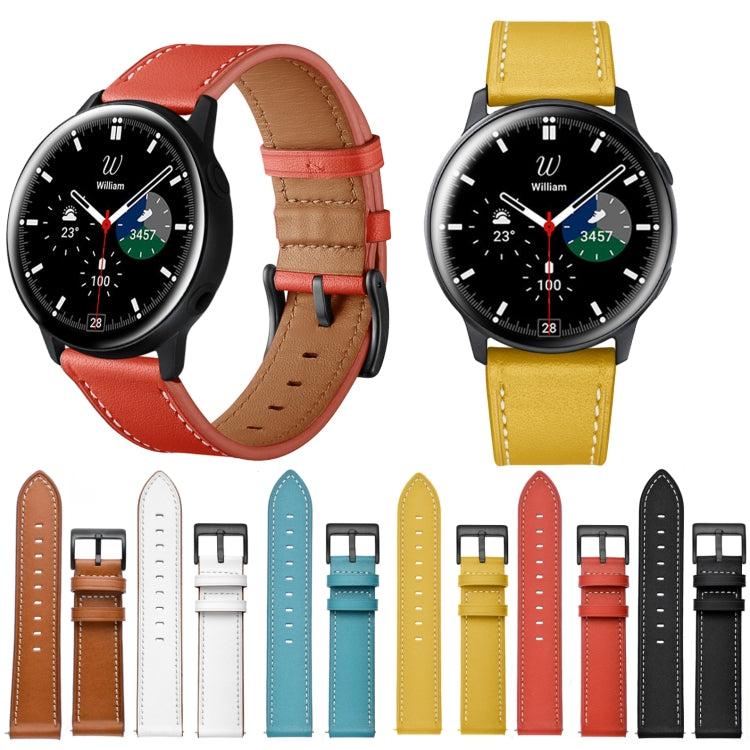 سوار ساعة بديل من الجلد، لساعات Samsung Galaxy Watch4 مقاس 40 مم/44 مم