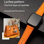 Butterfly Clasp Business Top Layer Cowhide Leather Strap Watchband, For Apple Watch Series 8&7 41mm / SE 2&6&SE&5&4 40mm / 3&2&1 38mm, For Apple Watch Series 6&SE&5&4 44mm / 3&2&1 42mm, For Apple Watch Series 6&SE& 5&4 40mm / 3 & 2 & 1 38mm