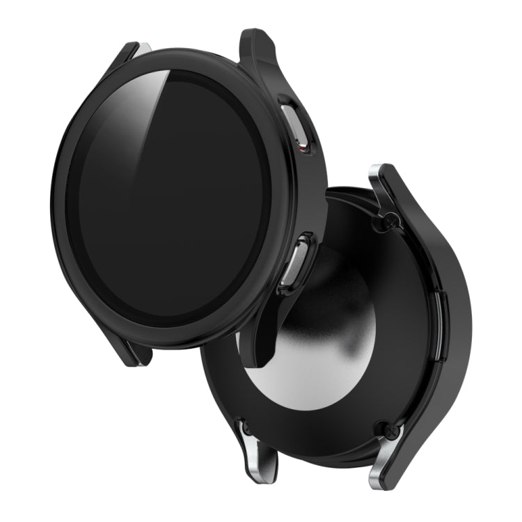 Electroplated PC + Tempered Glass Film Integrated Protective Case, For Samsung Galaxy Watch4 40mm, For Samsung Galaxy Watch4 44mm